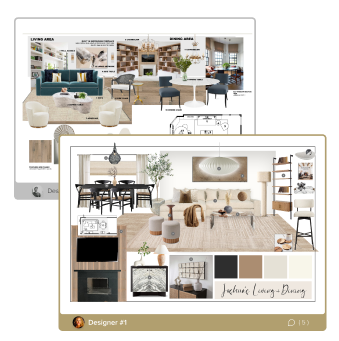 Multiple concepts from INDECO DESIGN STUDIO online interior design services
